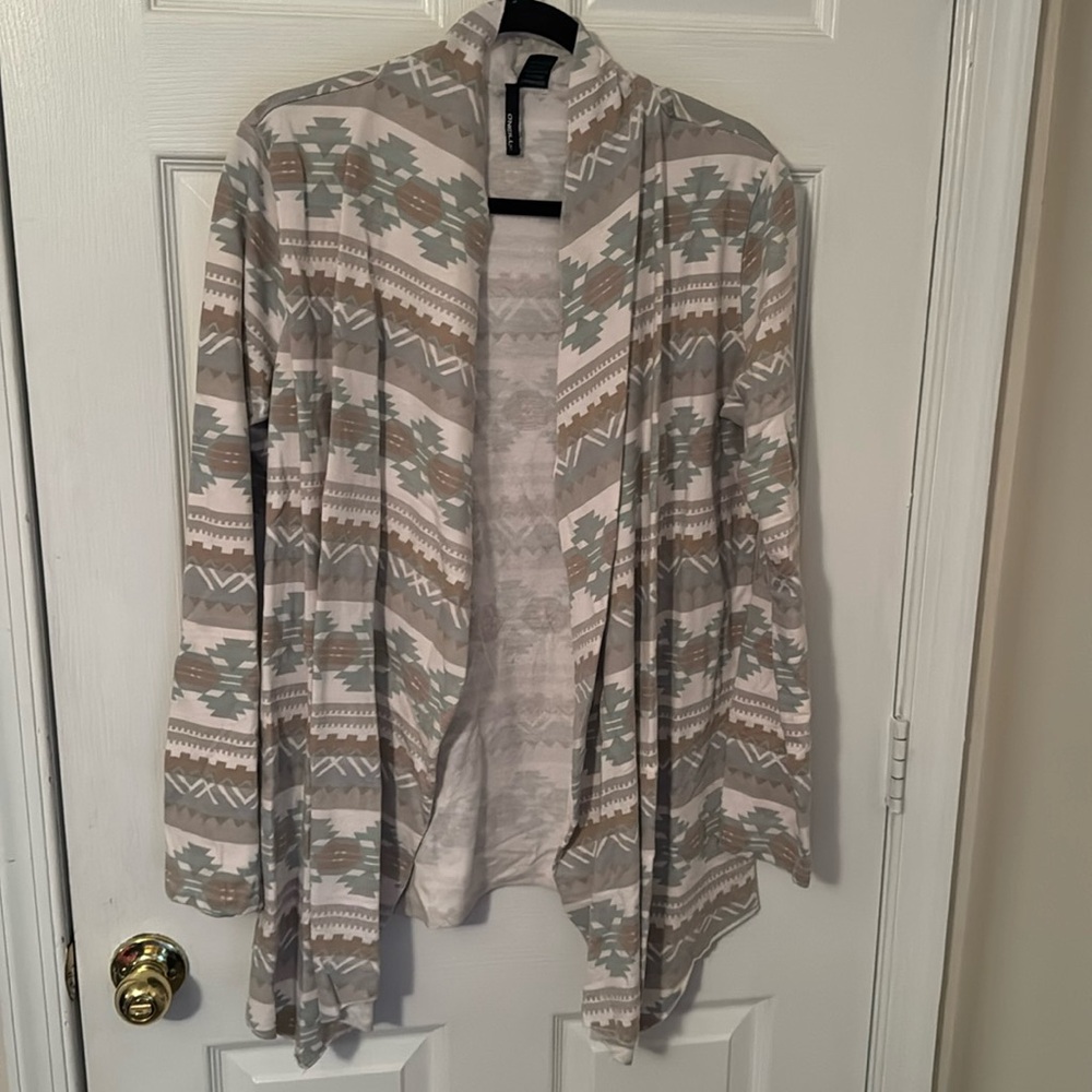 O’Neill Cardigan Size XL Color Cream Green Brown
